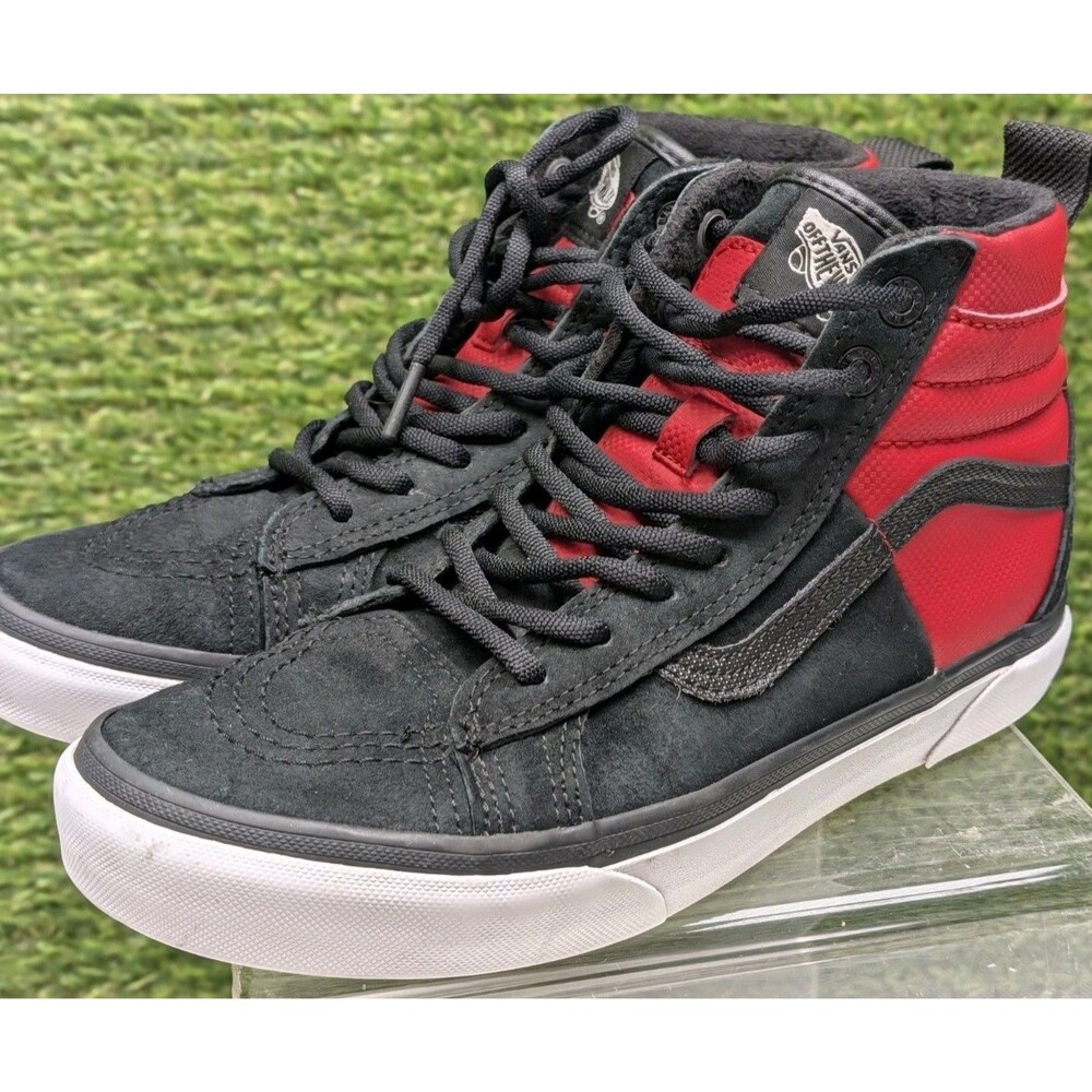 VANS X NORTH FACE Sk8-Hi Red/Black Suede Hightop Shoes Mens 7.5 Womens 9